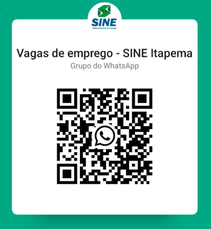 QR Code SINE Itapema- Grupo de Whtsapp com as Vagas