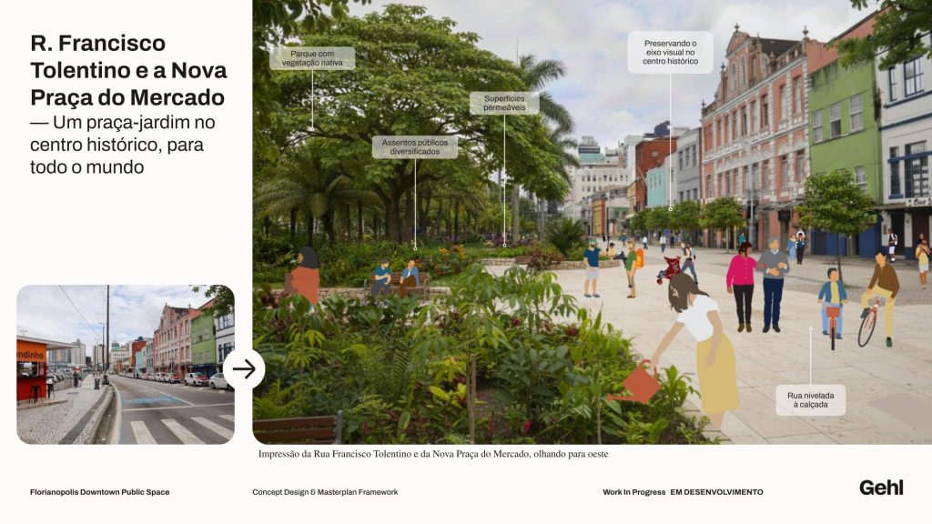 Estudo apresentado pela CDL Florianópolis, ACIF e LUA propõe requalificação do Centro da Capital com projetos-piloto e foco em mobilidade, espaços públicos e qualidade de vida.